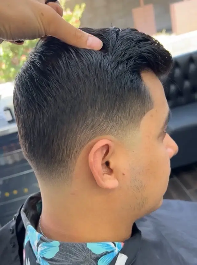 Textured top with burst taper by Mike Prosch, Palm Springs barber